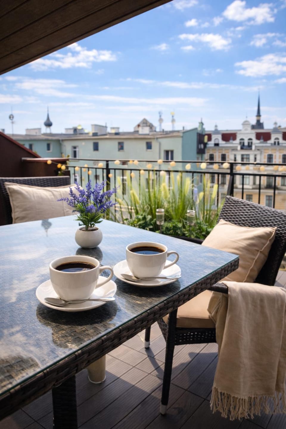 Day, Coffee/tea facilities, View (from property/room), Balcony/Terrace, City view