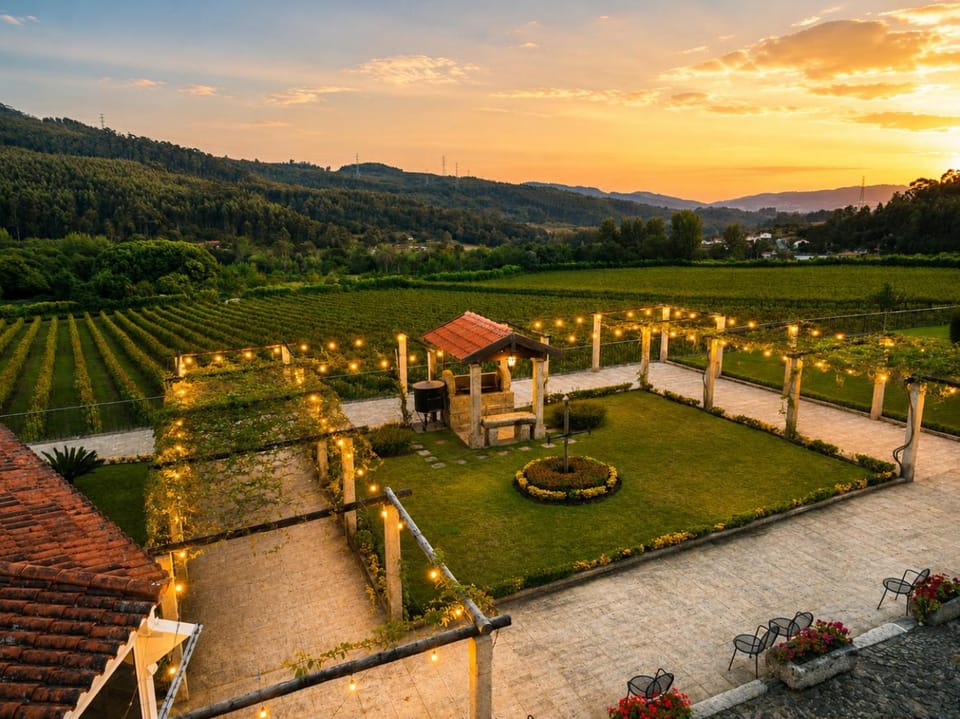 Natural landscape, Garden, Garden view, Mountain view, Sunset