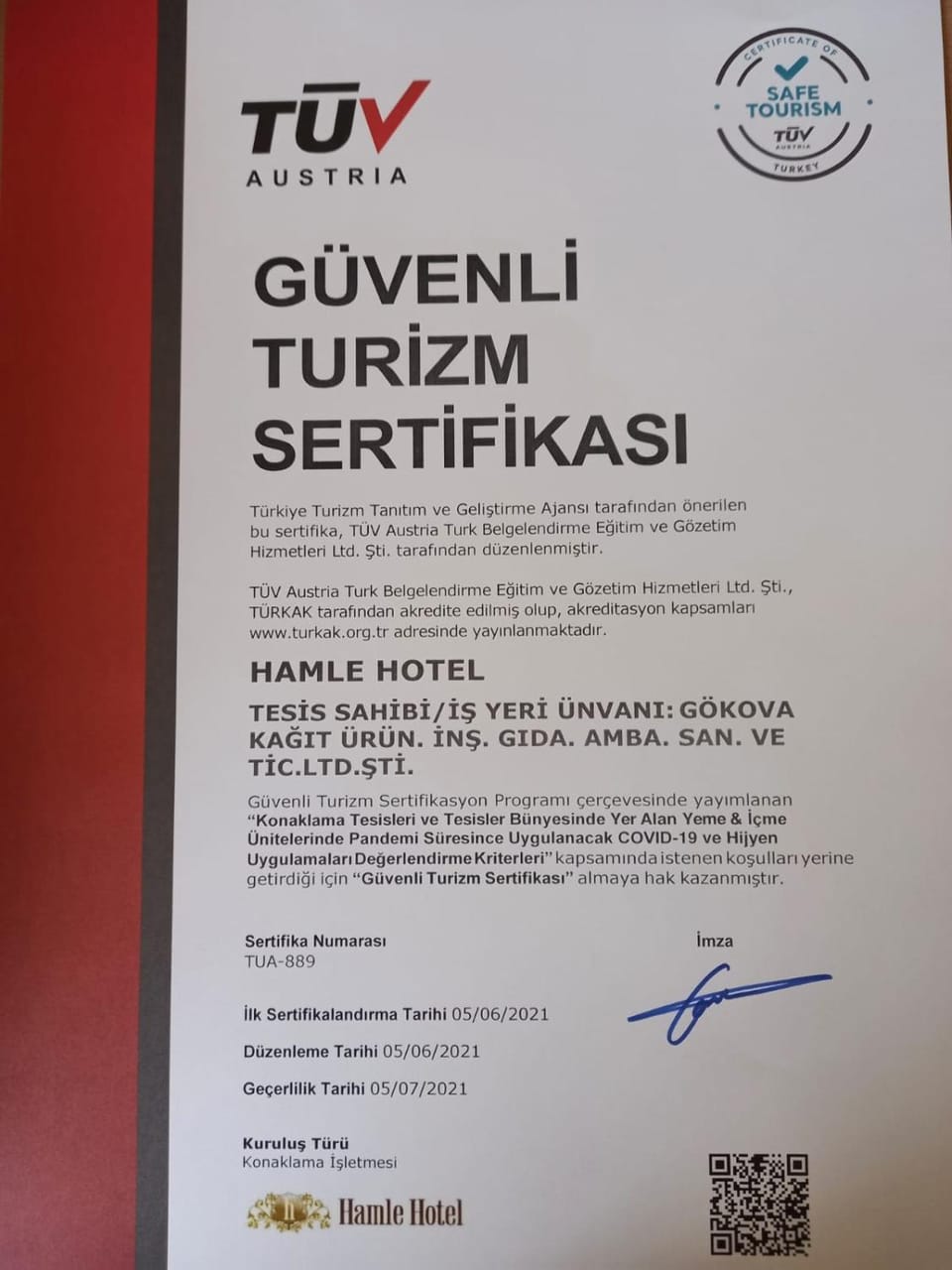 Certificate/Award