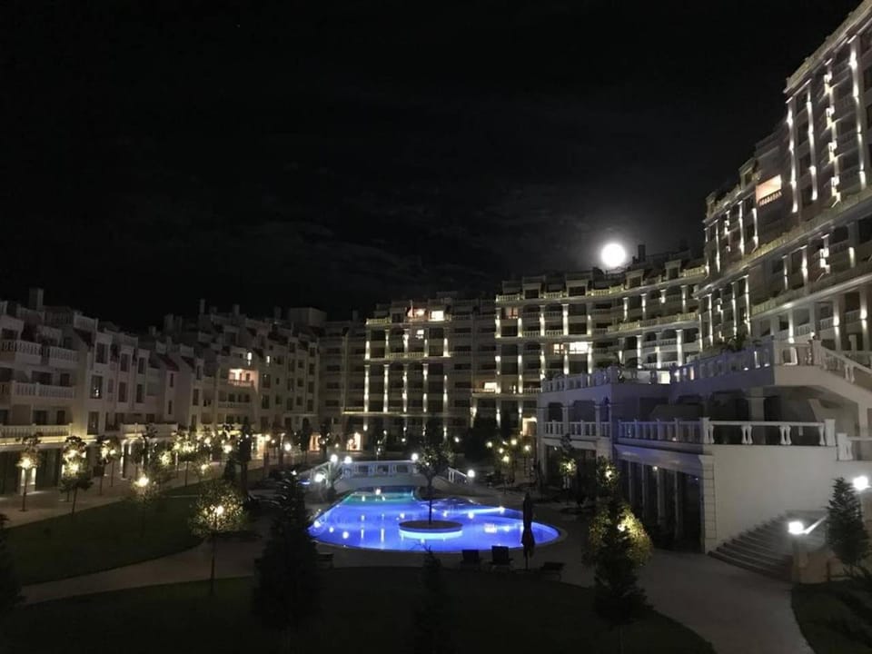 Property building, Night, Pool view