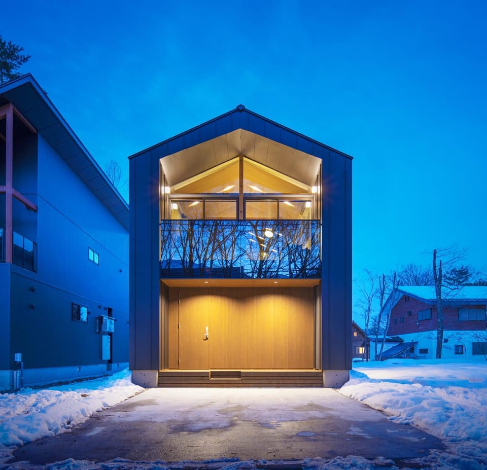 Property building, Night, Winter