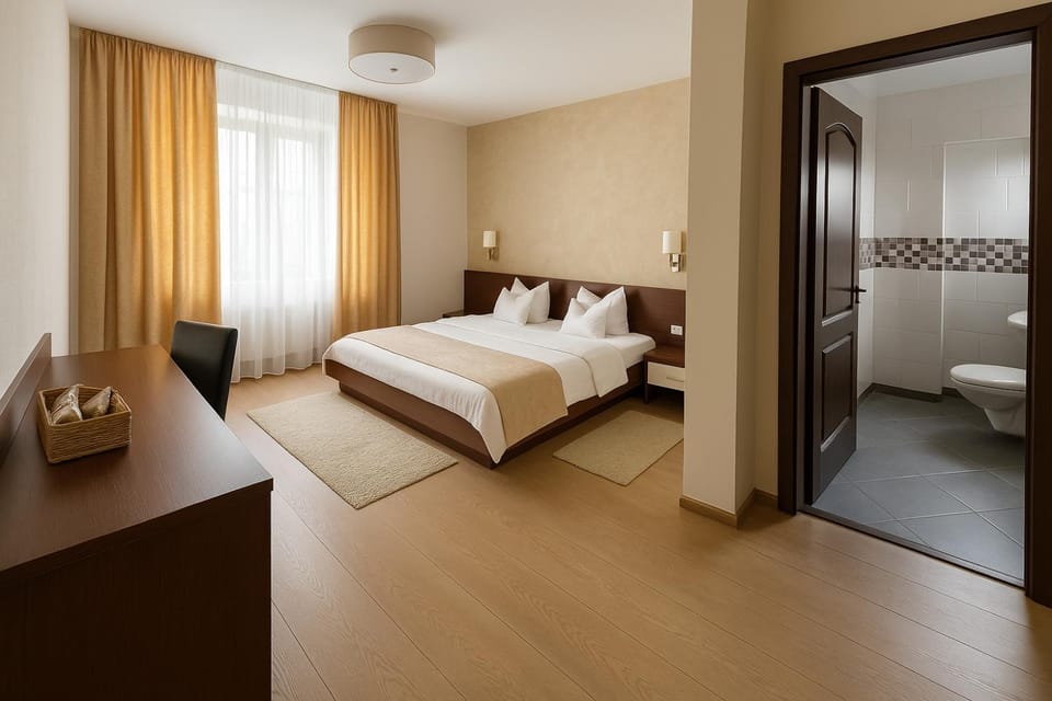 Bed, Bathroom, Bedroom