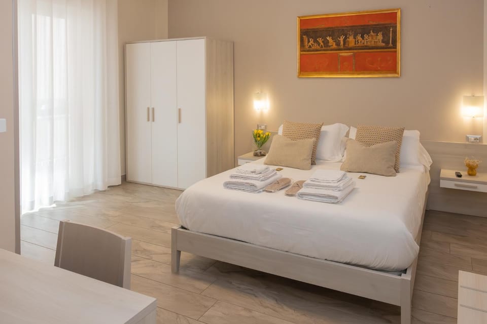 Bed, Photo of the whole room, Bedroom, towels, wardrobe