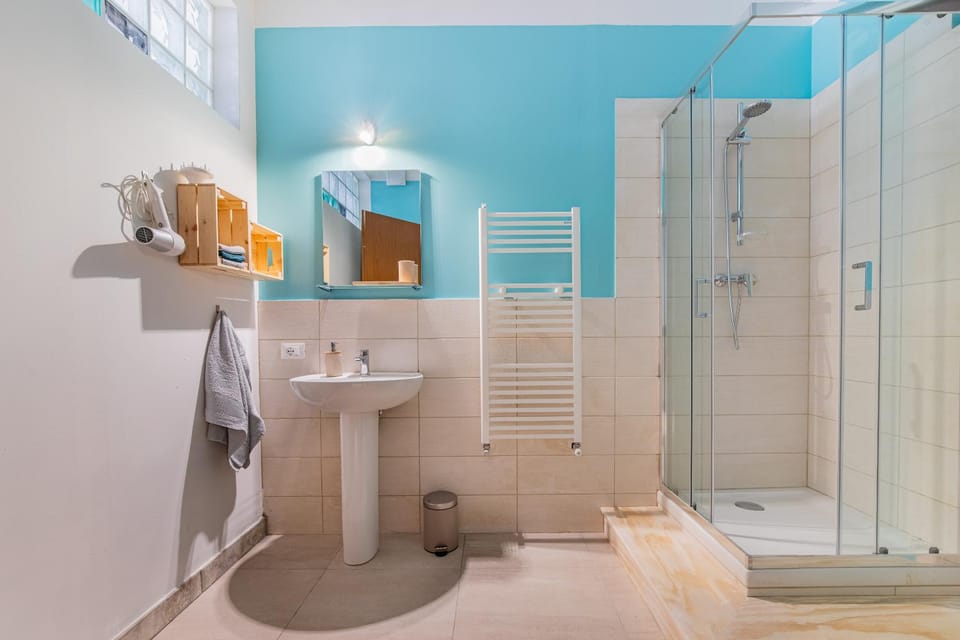 Shower, Bathroom, bidet, hair dryier, towels