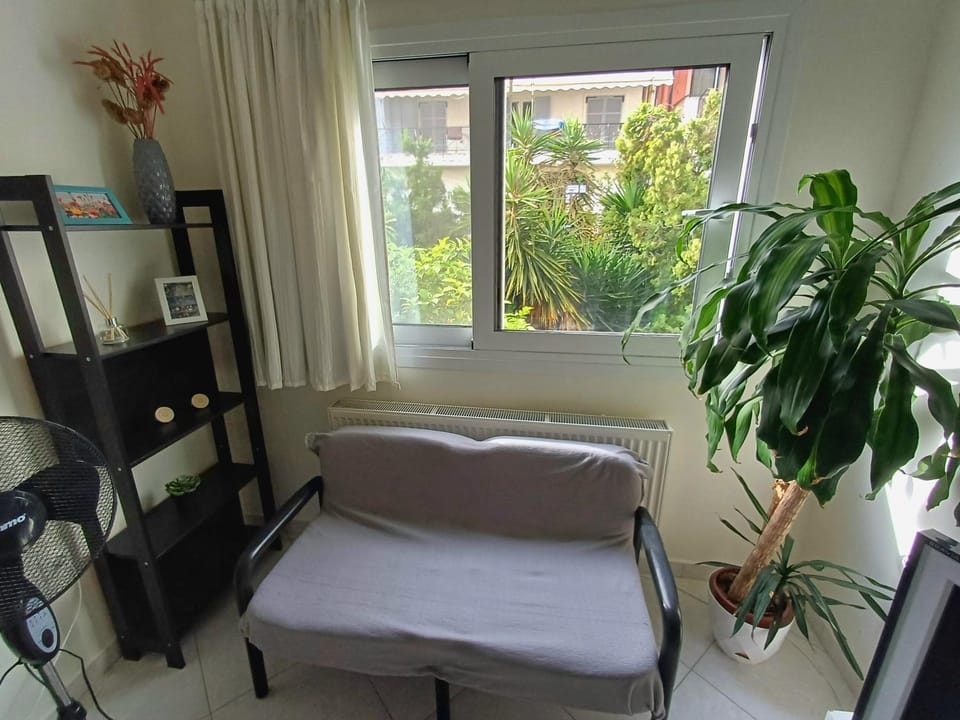 Living room, Seating area, Garden view