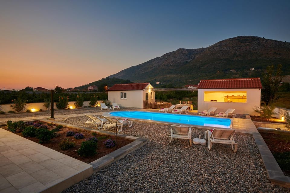 Swimming pool, Sunset