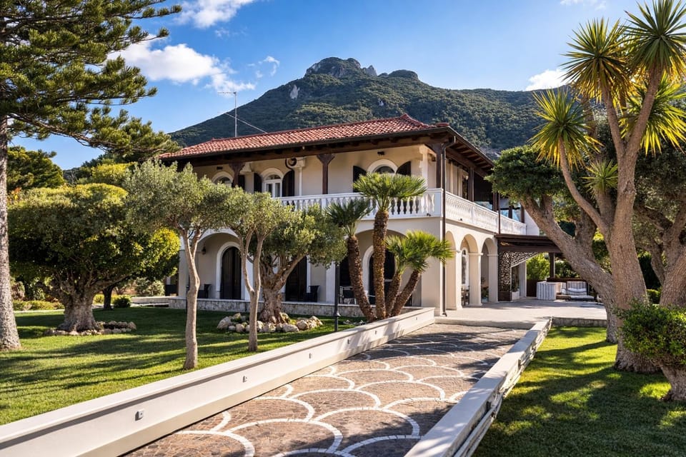 Property building, Spring, Natural landscape, Garden, View (from property/room), Garden view, Mountain view