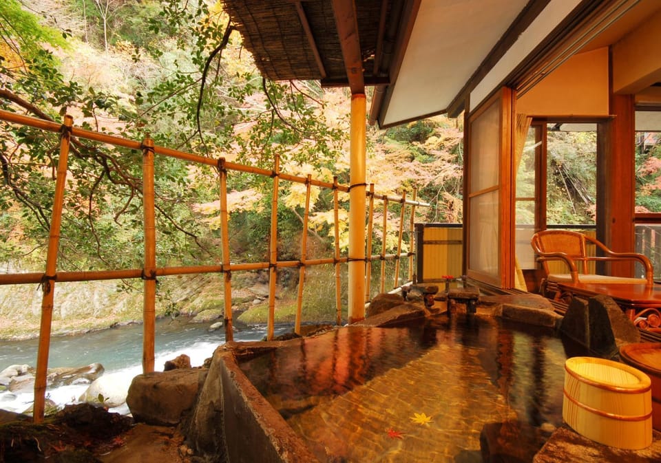 Natural landscape, Hot Spring Bath, Photo of the whole room, River view, Open Air Bath