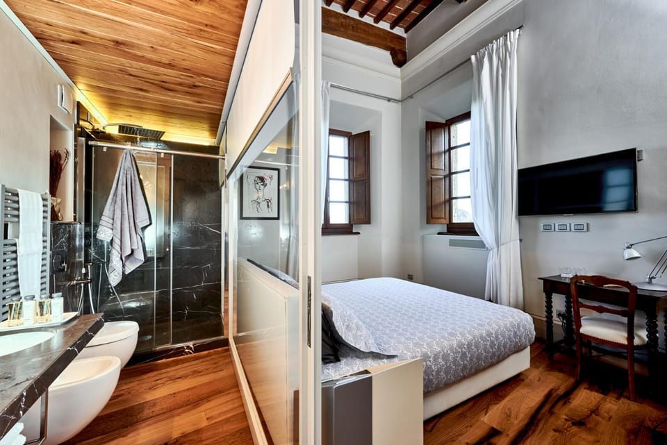 Shower, Toilet, Bed, Bathroom, TV and multimedia, View (from property/room), Photo of the whole room, Bedroom
