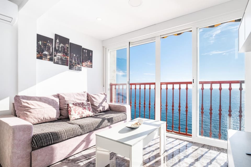 Natural landscape, View (from property/room), Living room, Sea view, air conditioner