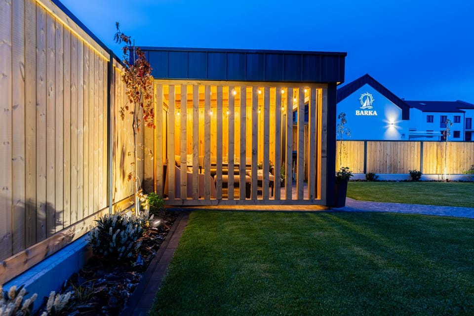 Property building, Night, Garden, Garden view
