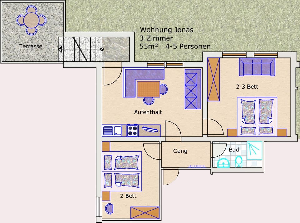 Floor plan, Garden view