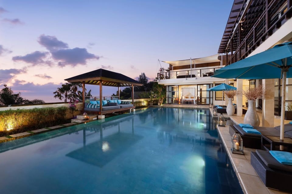 Property building, Patio, Seating area, Pool view, Swimming pool, sunbed