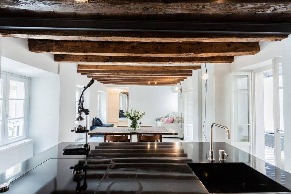 Kitchen or kitchenette, Living room, Dining area