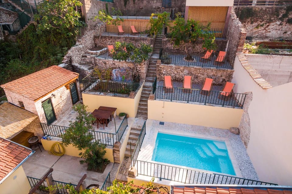 Patio, Bird's eye view, Garden, Balcony/Terrace, Pool view, Swimming pool