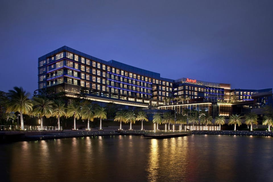Property building, Night, Lake view
