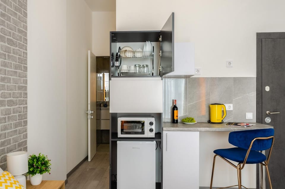Kitchen or kitchenette, minibar