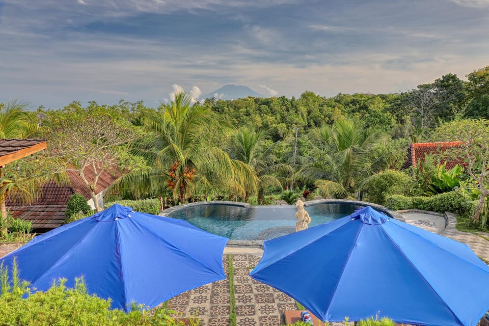 Mountain view, Swimming pool, sunbed