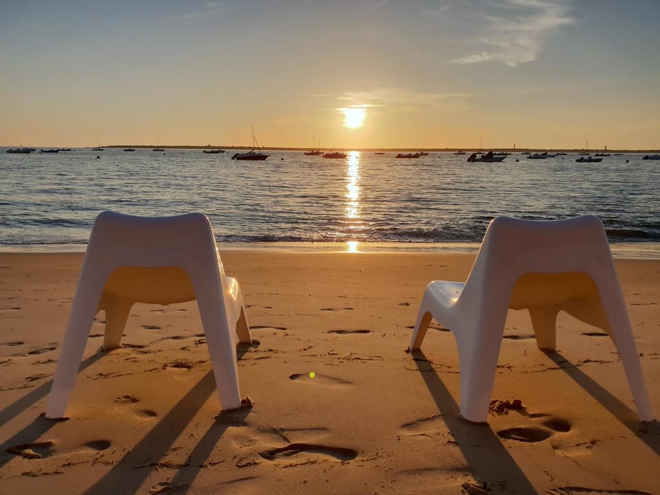 Beach, Sea view, Sunset
