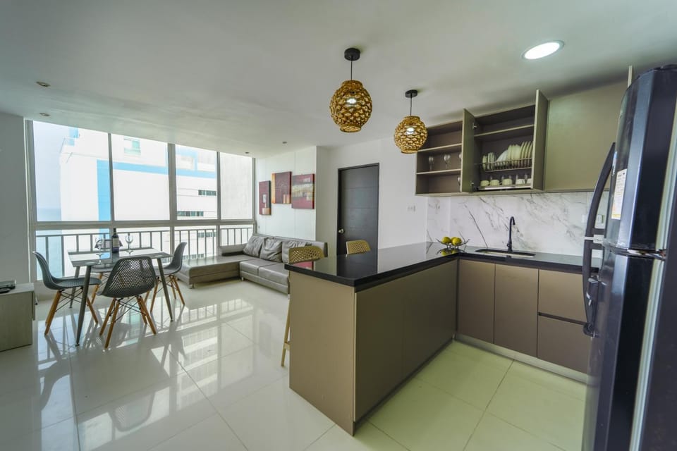 View (from property/room), Kitchen or kitchenette, Living room, Dining area, Sea view, Sea view