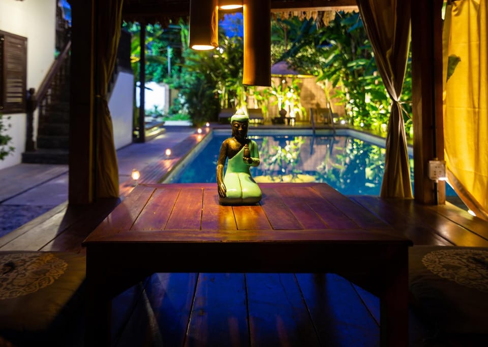 Patio, Night, View (from property/room), Pool view, Swimming pool