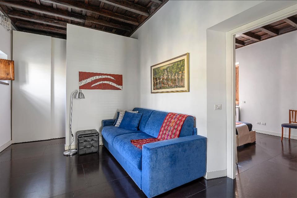 Bed, Living room, Seating area