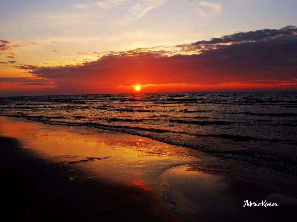 Natural landscape, Beach, Sunset