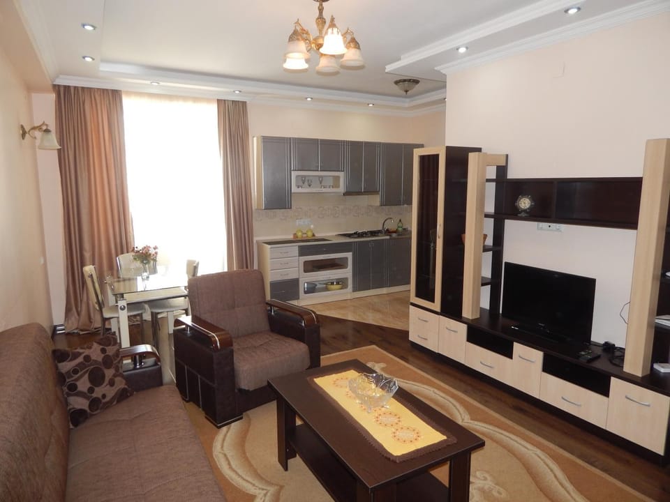 TV and multimedia, Kitchen or kitchenette, Living room, Seating area, air conditioner