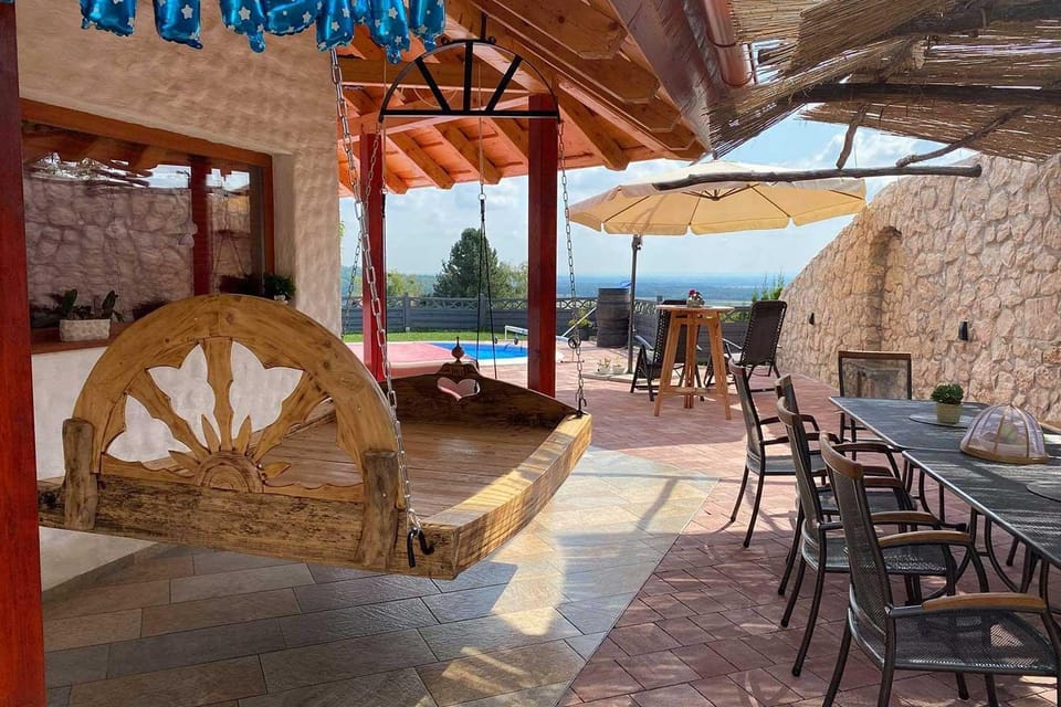 View (from property/room), Balcony/Terrace, Seating area, Dining area, Swimming pool