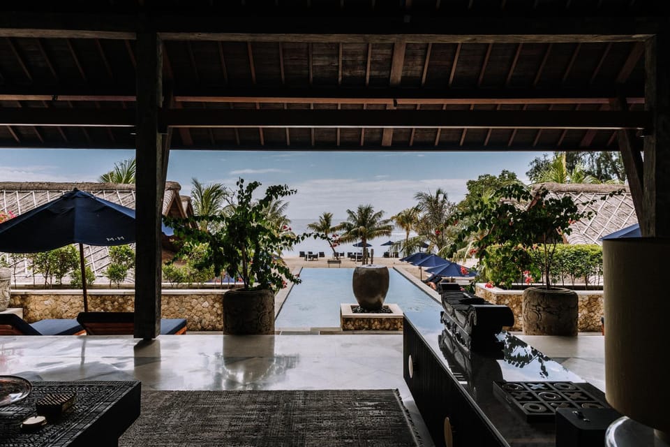 Living room, Pool view, Sea view, Swimming pool