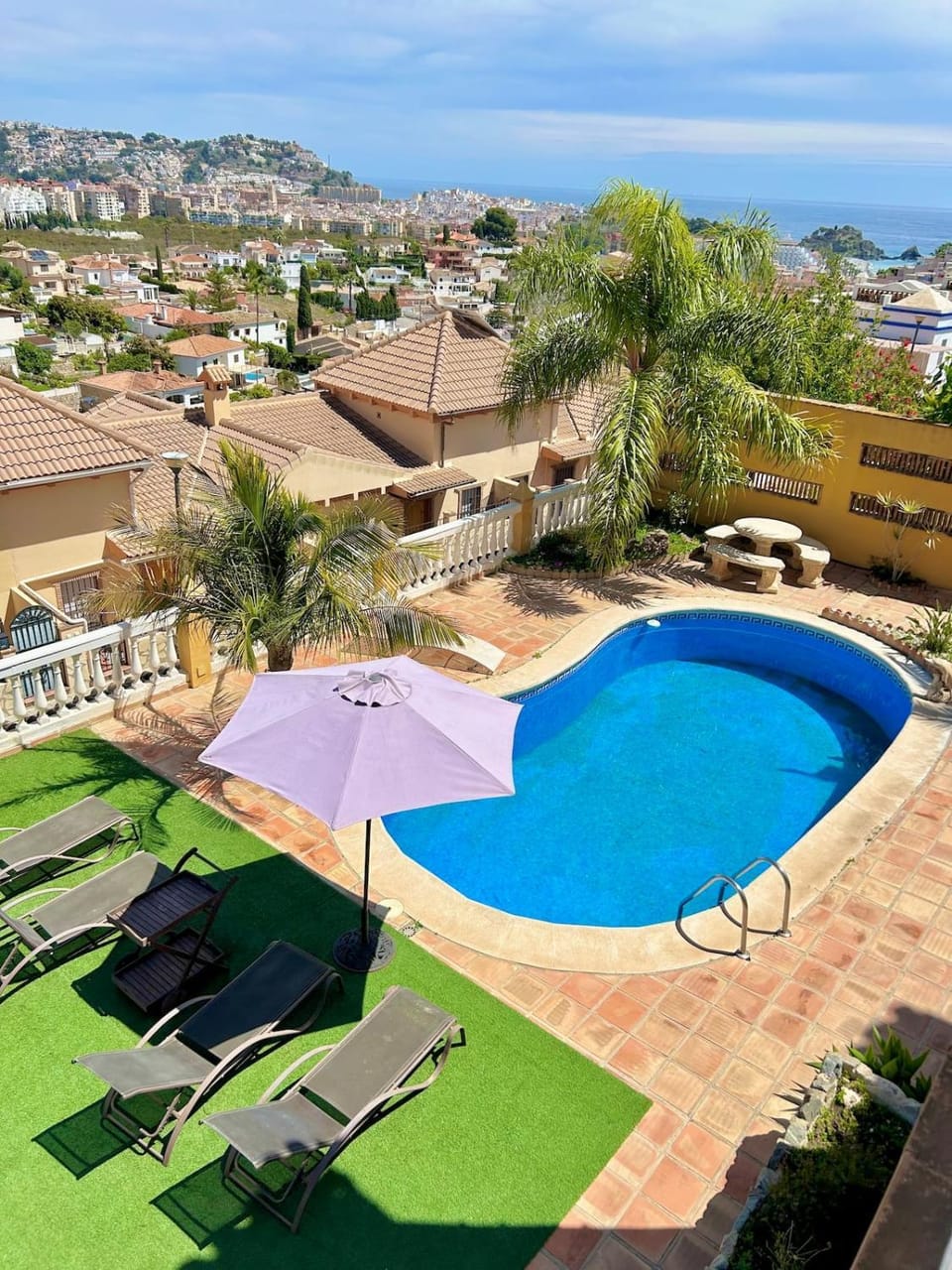 Natural landscape, Mountain view, Pool view, Sea view, Swimming pool, sunbed