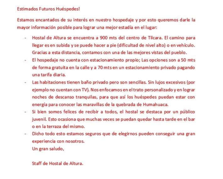Hostal de Altura Inn in Tilcara