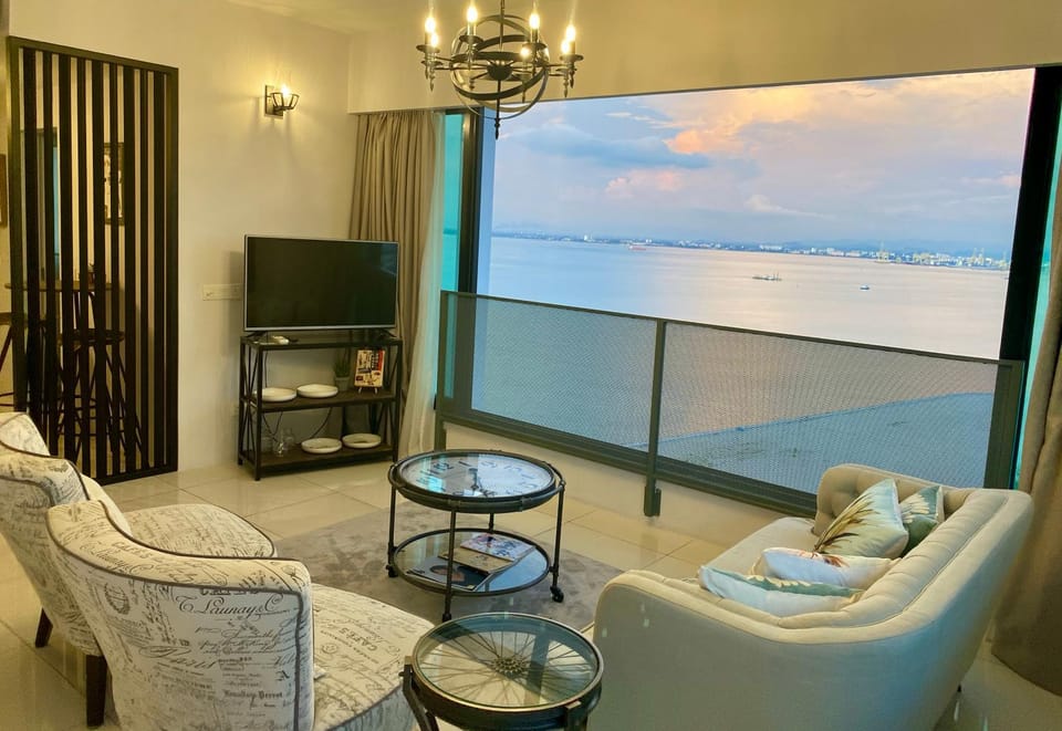 Living room, Photo of the whole room, Seating area, Sea view