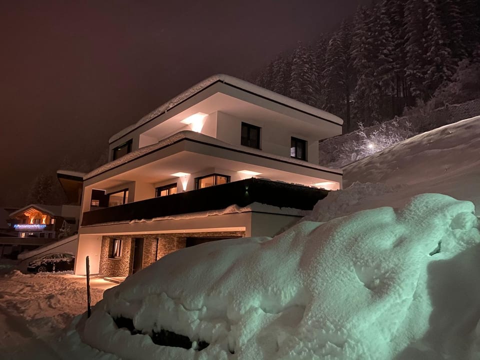 Property building, Facade/entrance, Night, Winter