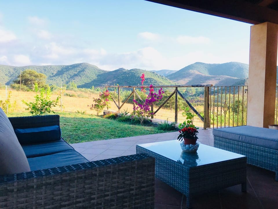 Patio, Balcony/Terrace, Decorative detail, Garden view, Mountain view