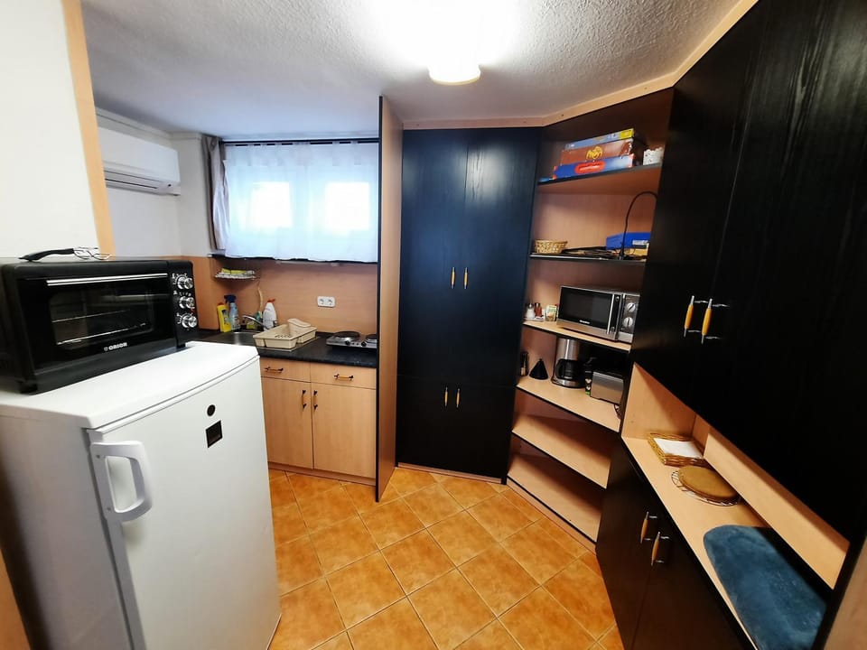 Kitchen or kitchenette, minibar, stove