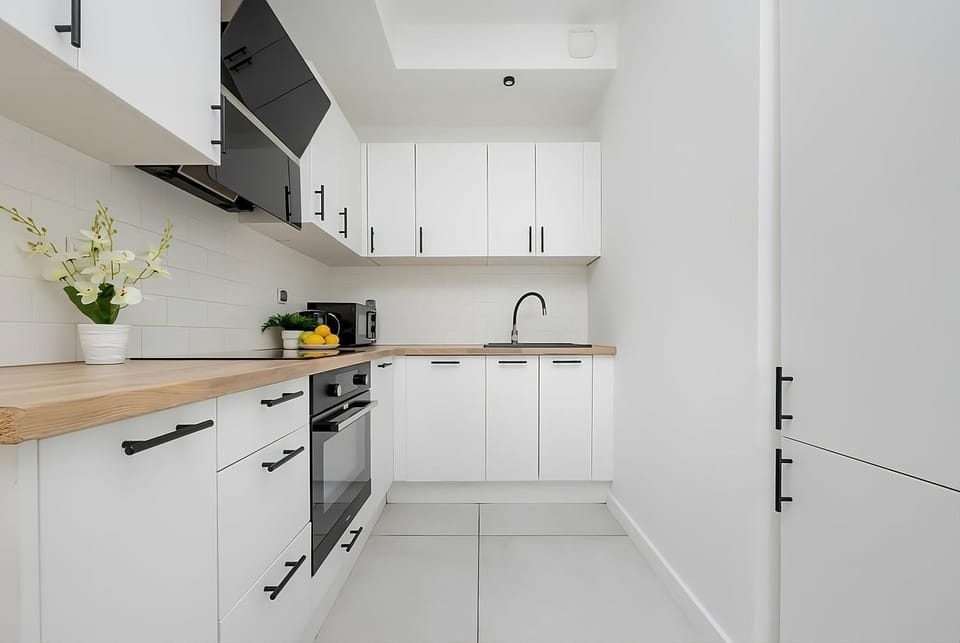 Kitchen or kitchenette, dishwasher, stove