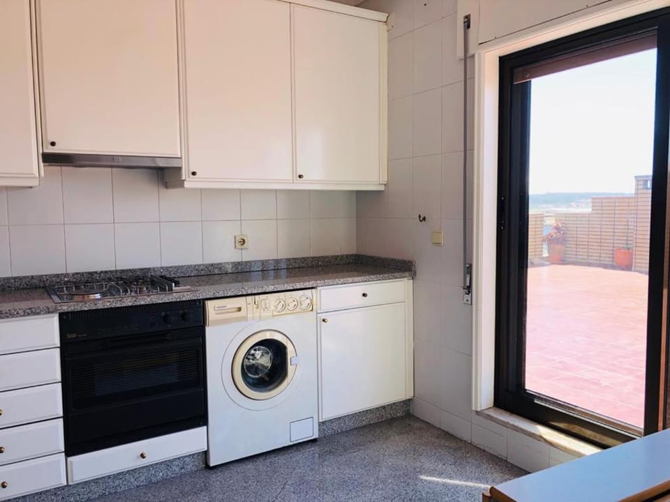 Kitchen or kitchenette, dishwasher, flat iron, oven, pet friendly, stove, washing machine, dryer