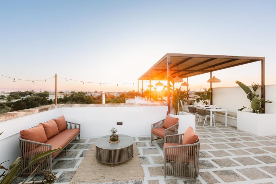 Patio, Day, Natural landscape, View (from property/room), Balcony/Terrace, Sunset, furniture