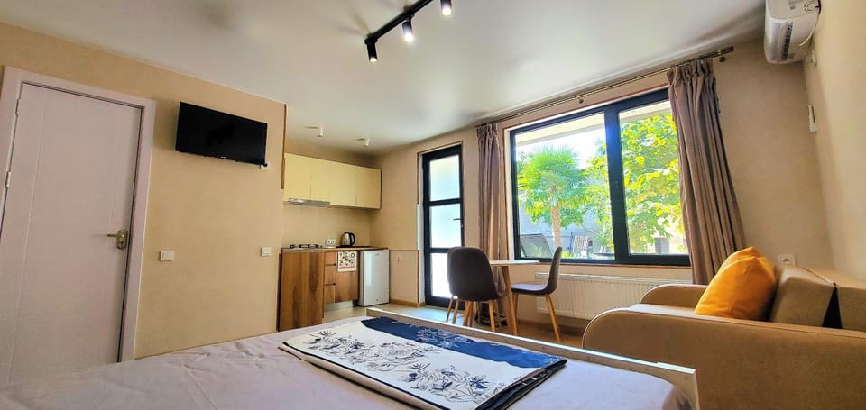 Bed, TV and multimedia, Living room, Photo of the whole room, air conditioner