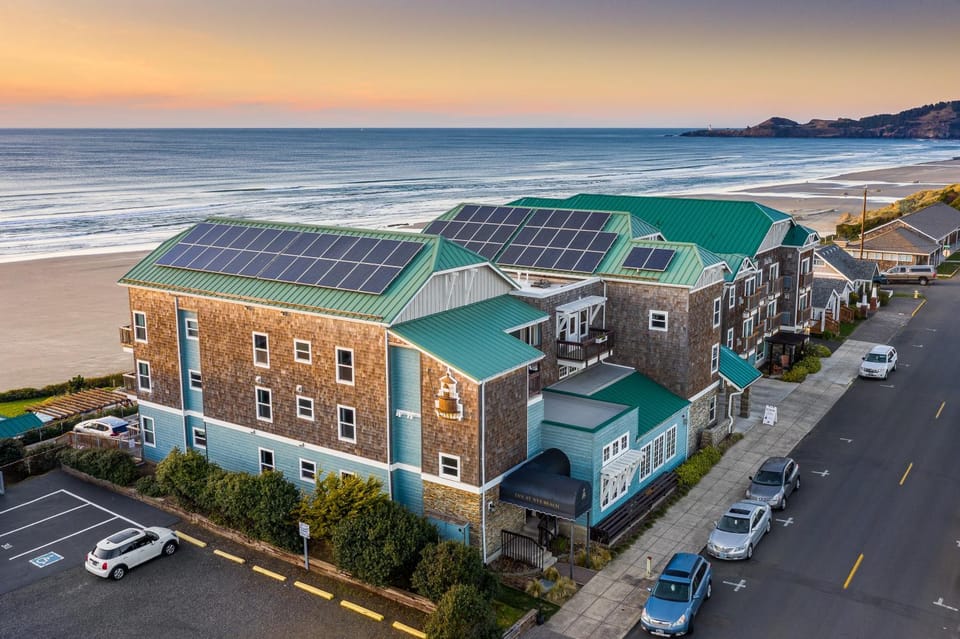 Property building, Bird's eye view, Sea view, Sunset