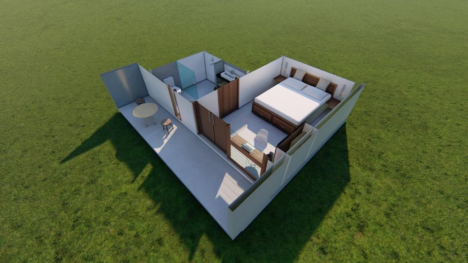 Property building, Bird's eye view, Floor plan