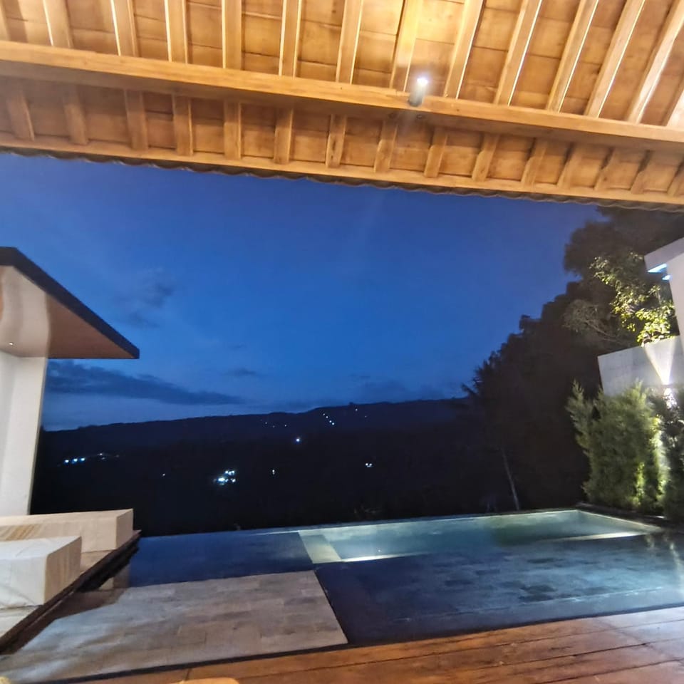 Night, Pool view, Swimming pool