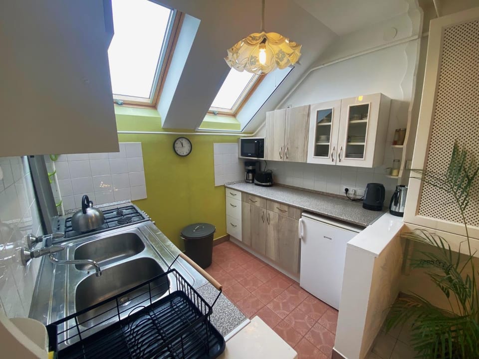 Kitchen or kitchenette, oven, stove, toaster