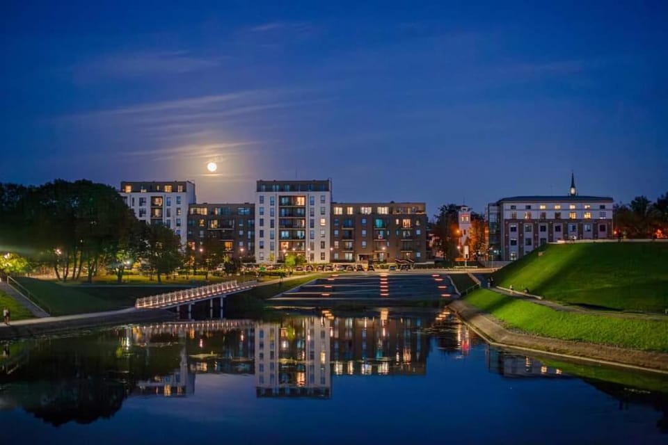 Property building, Night, River view