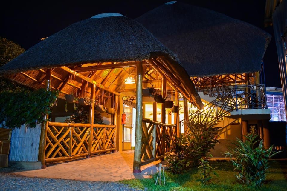 Property building, Facade/entrance, Night, Garden