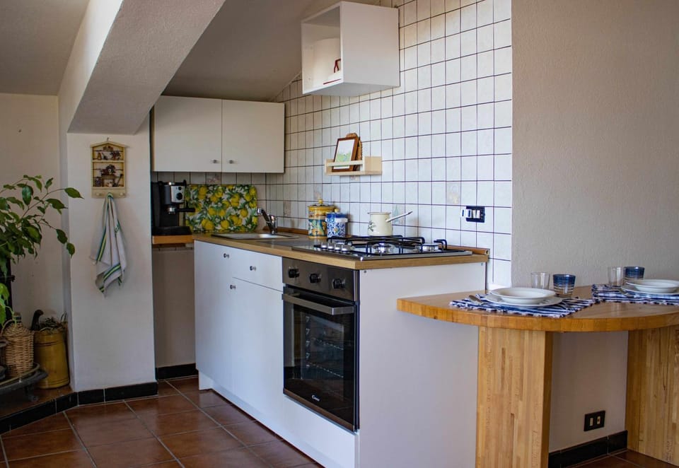 Kitchen or kitchenette, oven, stove