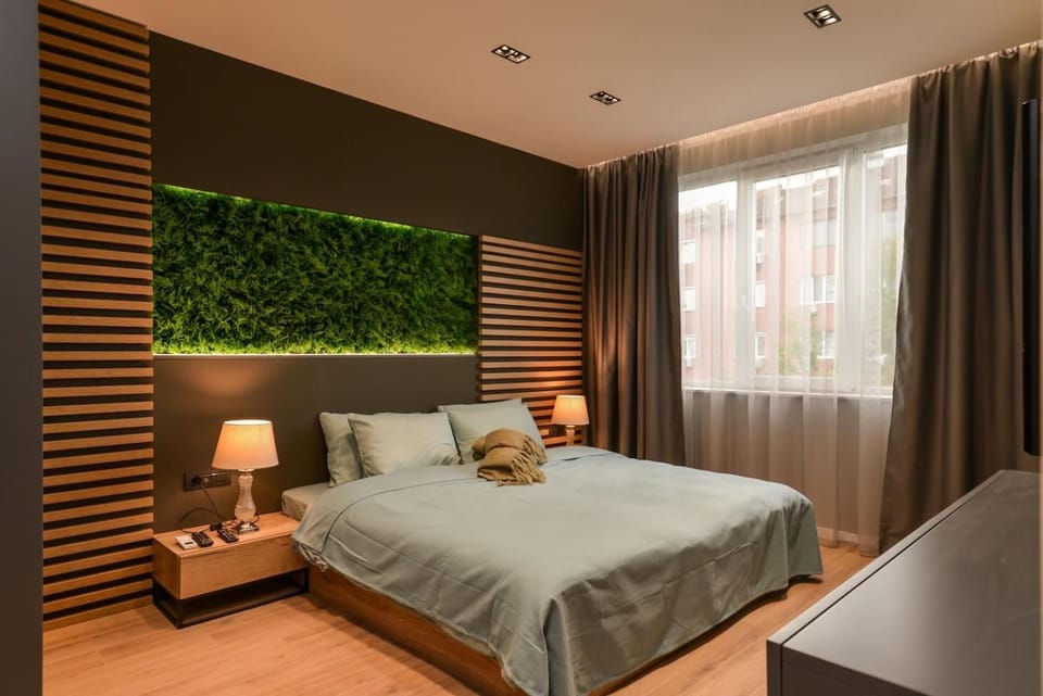 Bed, Photo of the whole room, Decorative detail, Bedroom