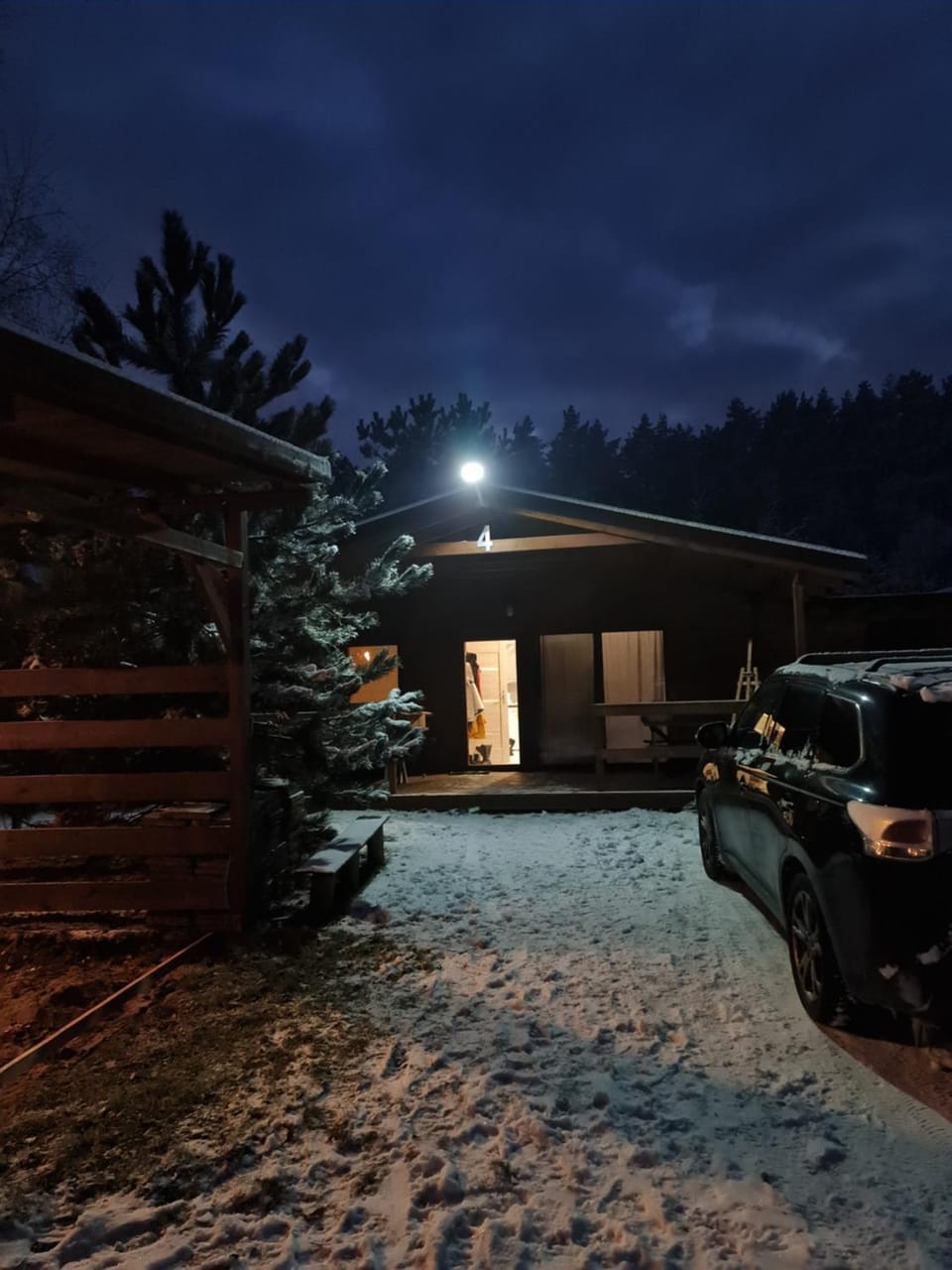 Property building, Night, Winter