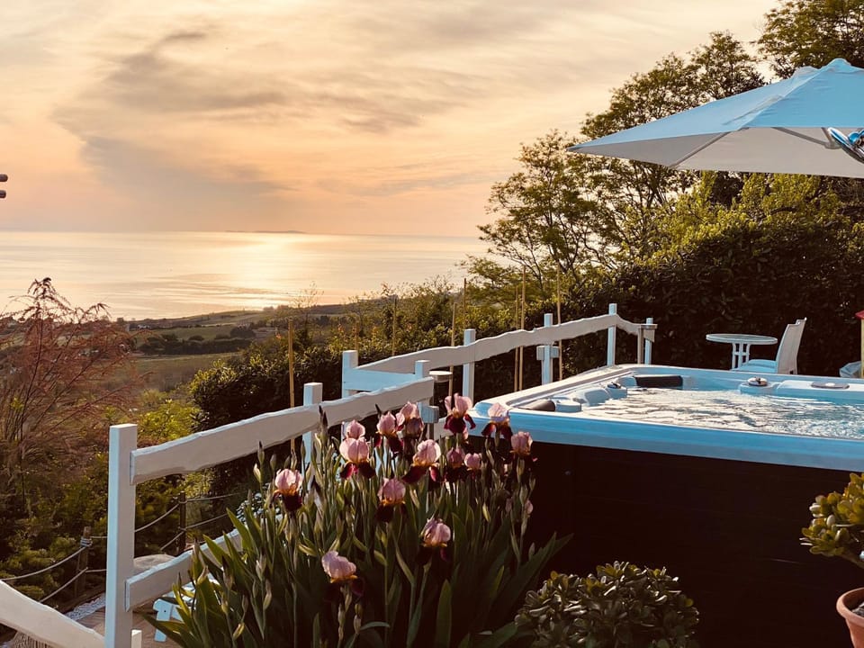 Property building, Swimming pool, Sunrise